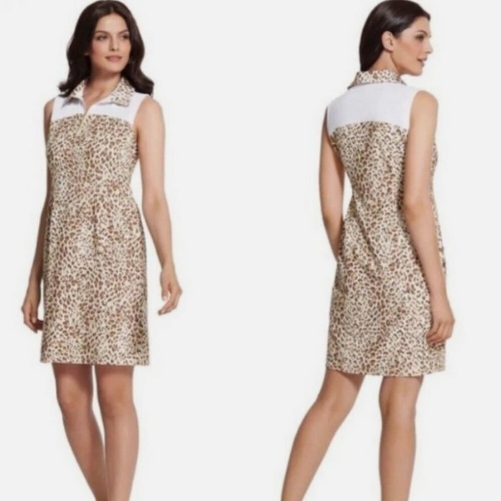 Zenergy Chico's Golf Dress Size 0 = Size Small Leopard